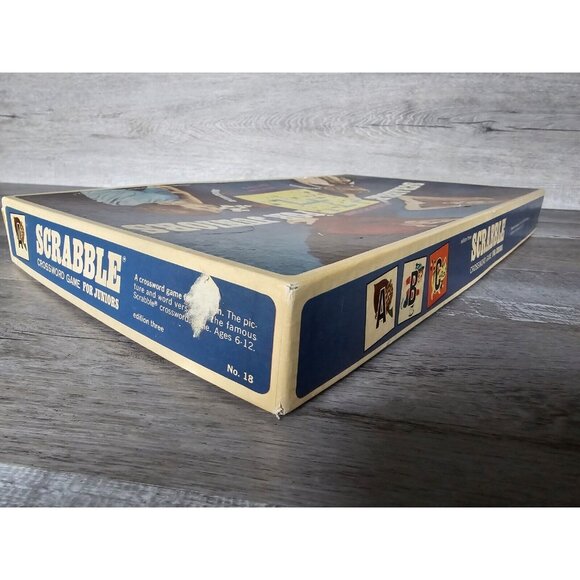 Vintage Scrabble For Juniors Ed 3 1968 Selchow Righter Has All 100 Tiles 2 Sided - Picture 9 of 16